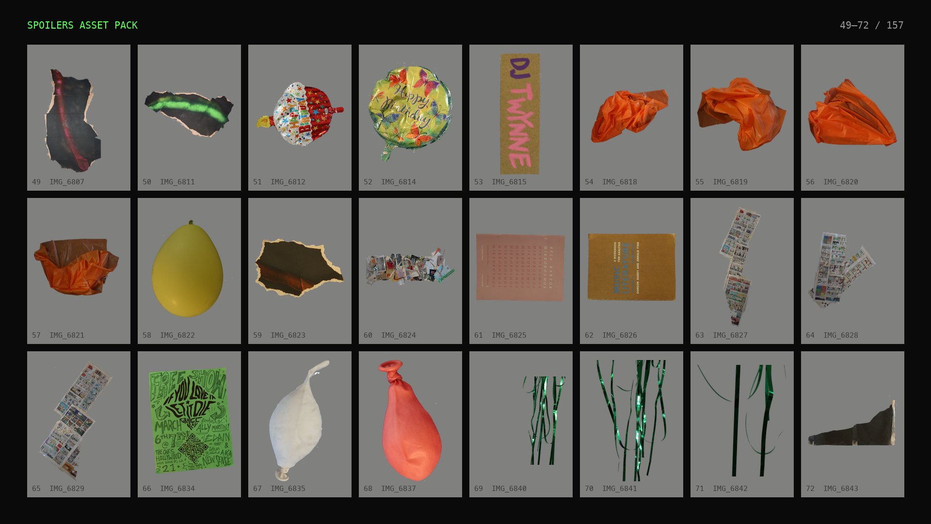 Mixed Media Asset Pack (from "Spoilers"): contact sheet 3 of 7