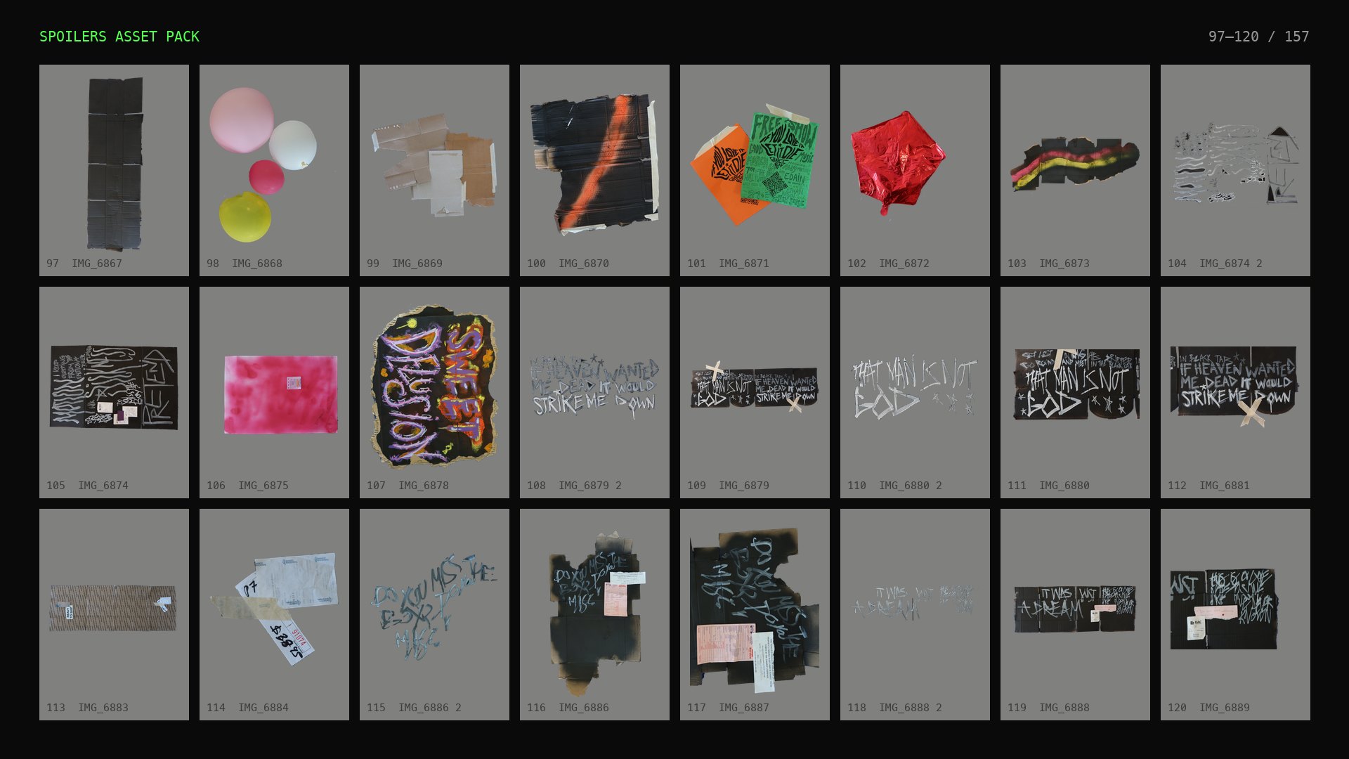 Mixed Media Asset Pack (from "Spoilers"): contact sheet 5 of 7